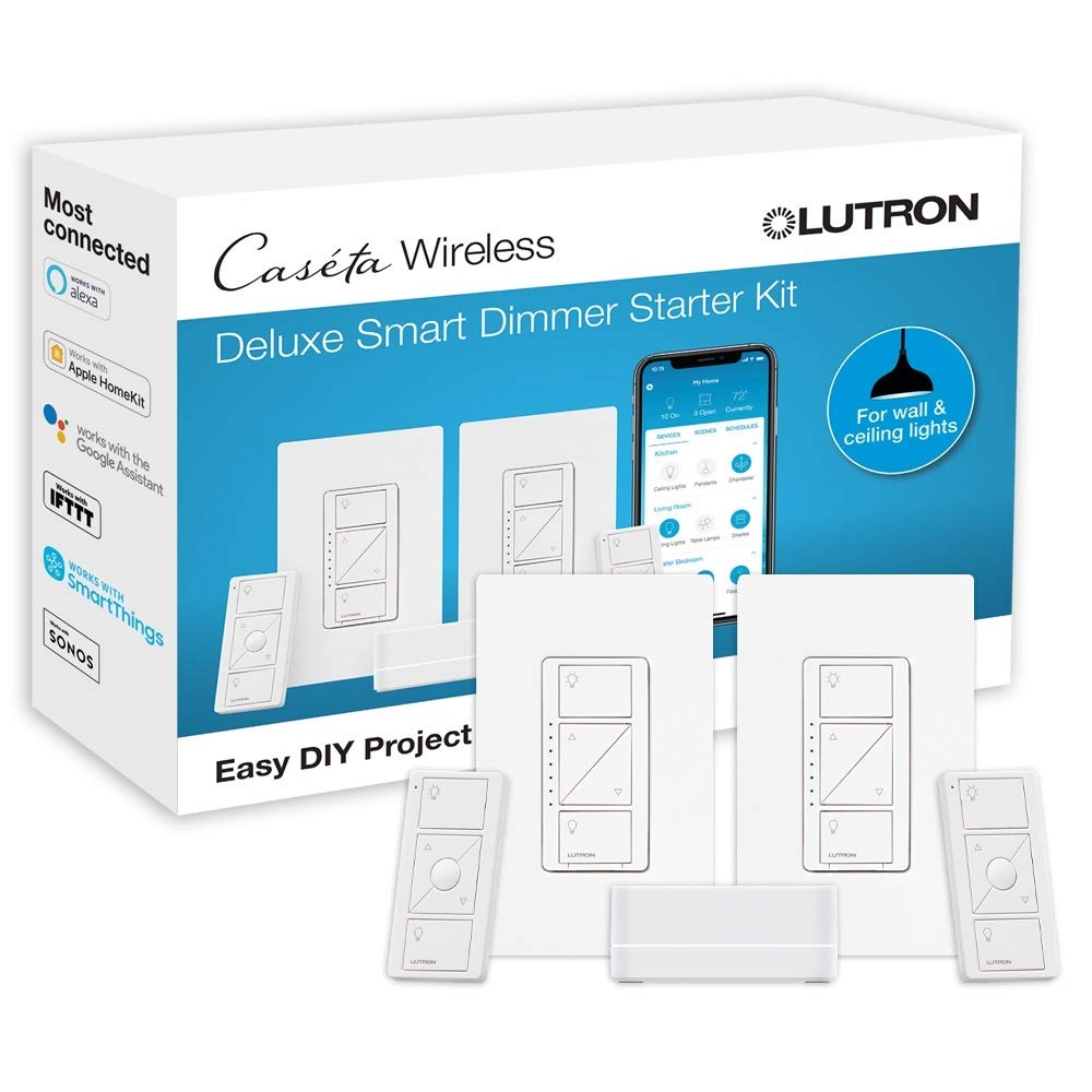 Lutron Kit de interruptor de atenuación inteligente Casta Deluxe con Casta Smart Hub