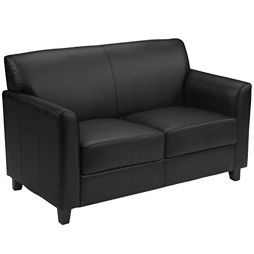 Flash Furniture Sofá de dos plazas de cuero negro