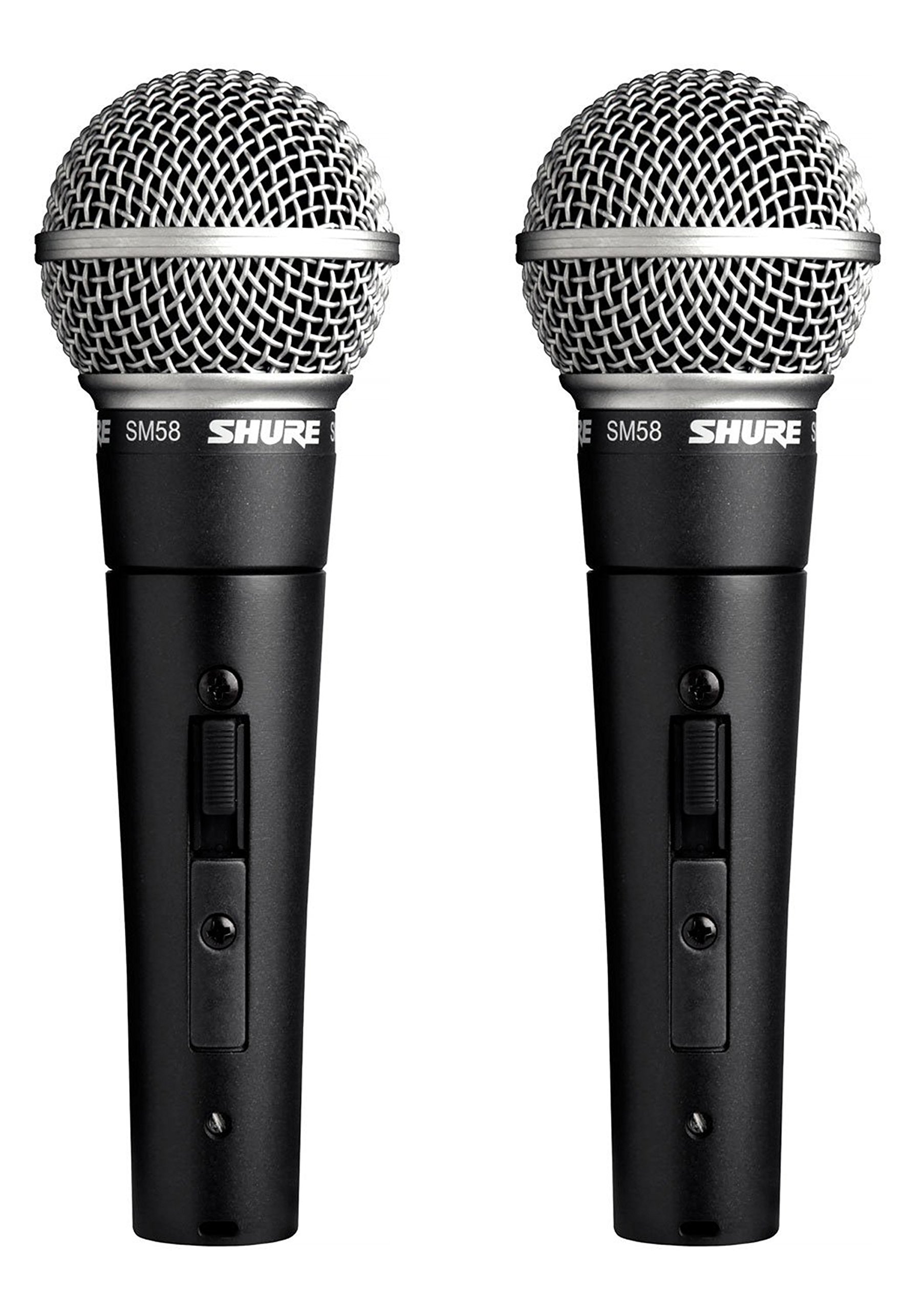 Shure SM58S Micrófono vocal profesional con interruptor de encendido/apagado (paquete de 2)