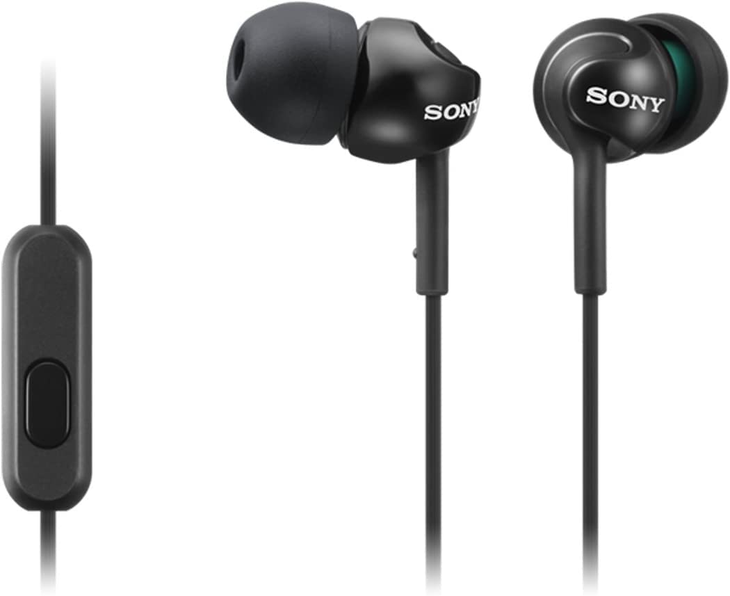 Sony Auriculares con cable de graves profundos con control de teléfono inteligente y micrófono - Negro metálico