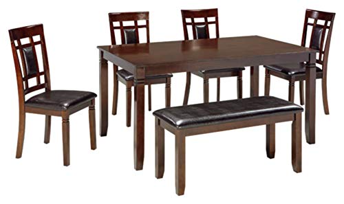 Ashley Furniture Signature Design by Ashley - Juego de mesa de comedor Bennox - Juego de 6 piezas - Estilo contemporáneo - Marrón