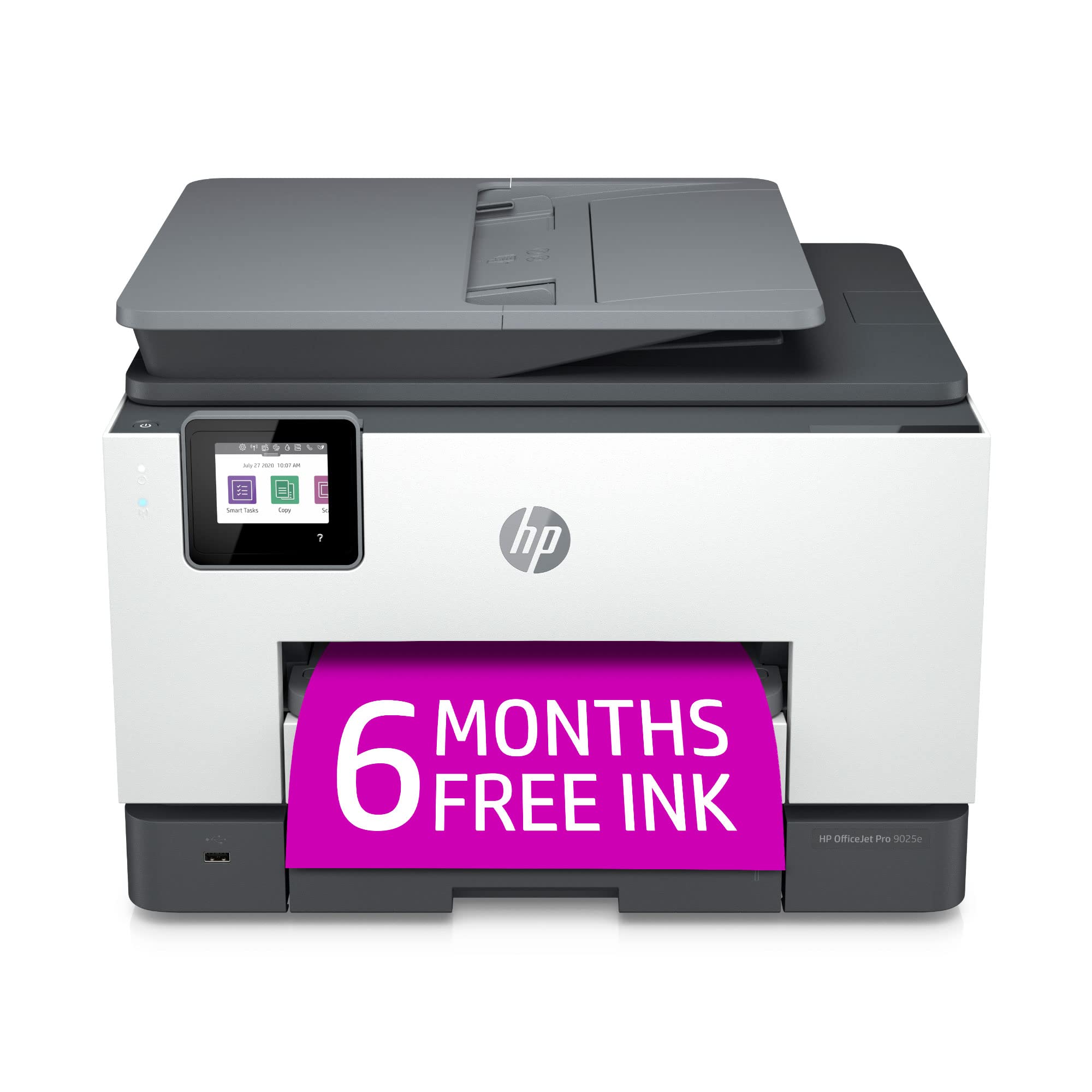 HP Impresora multifunción en color inalámbrica OfficeJet Pro 9025e con tinta instantánea adicional de 6 meses con +