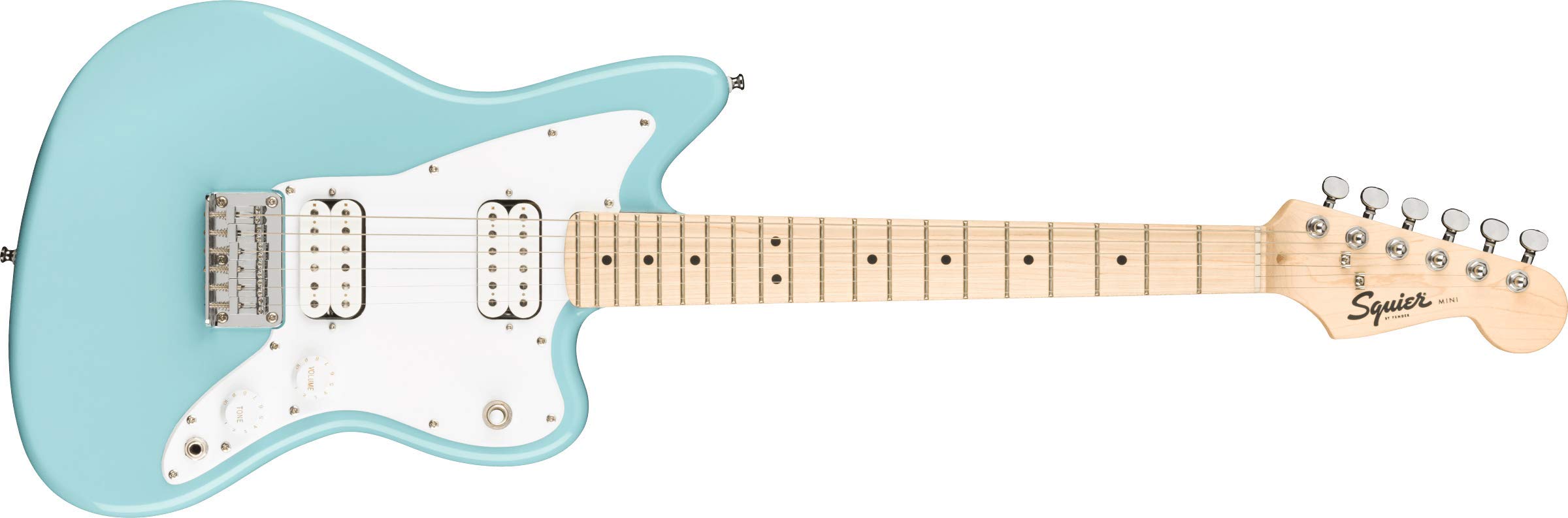 Squier Guitarra eléctrica Mini Jazzmaster HH - Daphne Blue con diapasón de arce