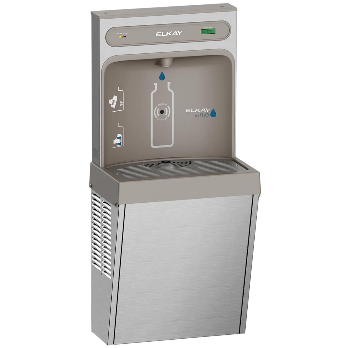 Elkay LZ8WSSSMC ezH2O Refrigerated Surface Mount Bottle Filling Station Filtered 8GPH Stainless Steel