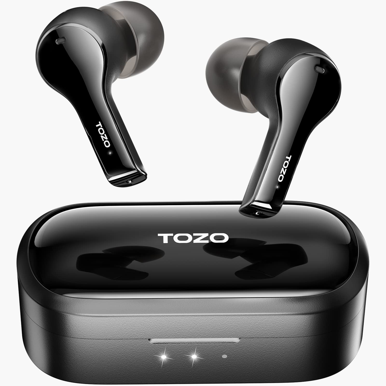  TOZO T9 Auriculares inalámbricos verdaderos Cancelación de ruido ambiental Auriculares con cancelación de ruido de llamada de 4 micrófonos Graves profundos Bluetooth 5.3 Estuche de carga inalámbrico...