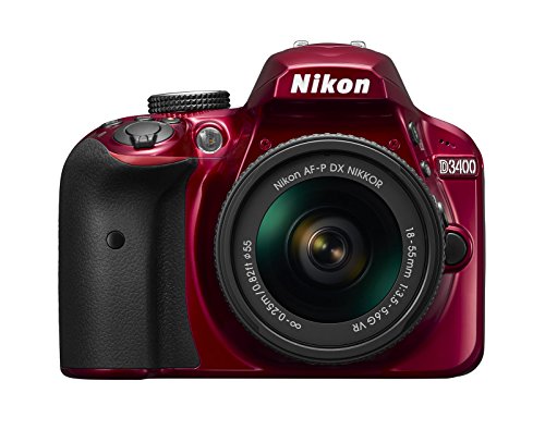 Nikon D3400 con AF-P DX NIKKOR 18-55 mm f / 3.5-5.6G VR (rojo)