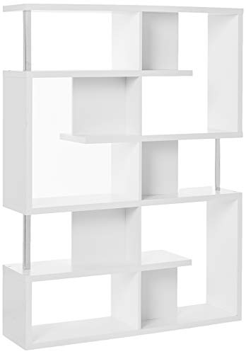 Coaster Home Furnishings Librería de 5 niveles blanca y cromada