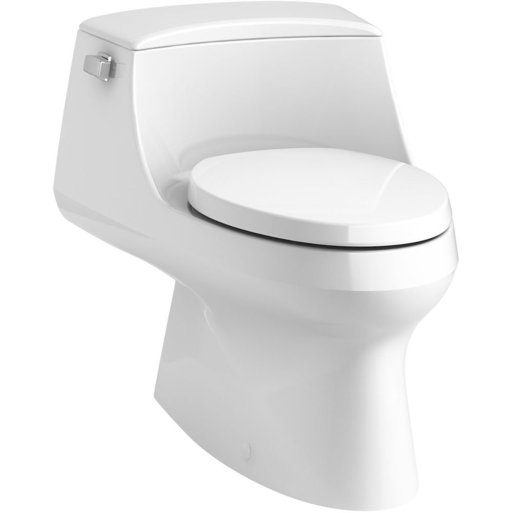 KOHLER 3722-0 San Raphael One-Piece Toilet, Elongated Bowl, 1.28 gpf with Quiet-Close, 24.00 x 20.50 x 29.00 inches, White