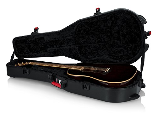 Gator Estuche de vuelo moldeado para guitarras acústicas Dreadnought con pestillo de bloqueo aprobado por TSA; (GTSA-GTRDREAD)