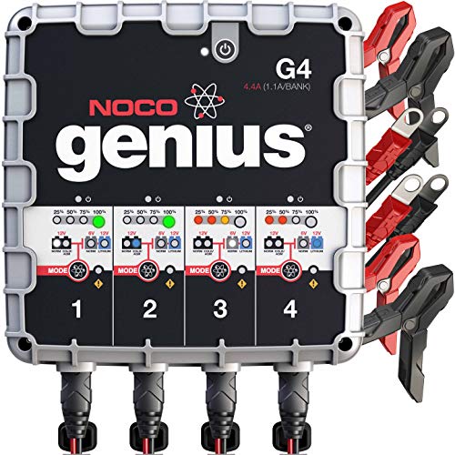 NOCO Cargador y mantenedor de batería Genius G4 6V/12V 4.4 Amp 4-Bank