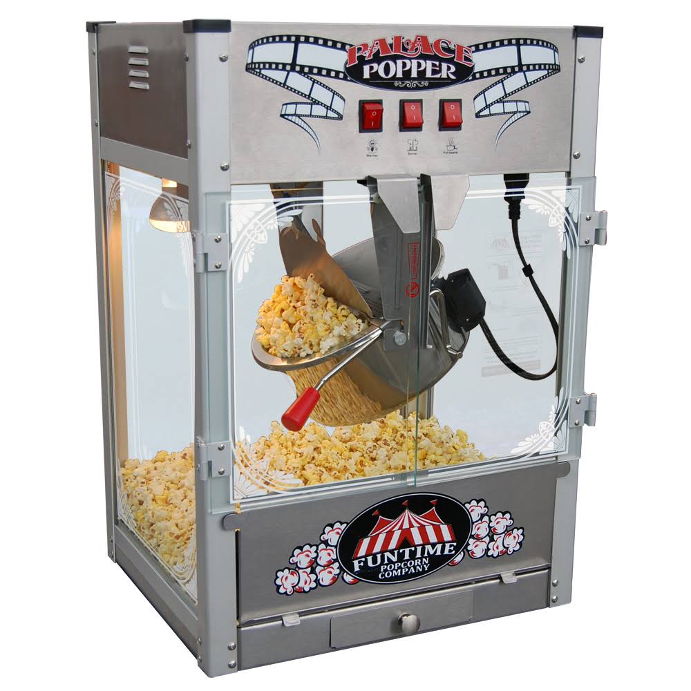 FUNTIME Palace Popper - Máquina para hacer palomitas de maíz estilo barra comercial de 16 oz - FT1626PP