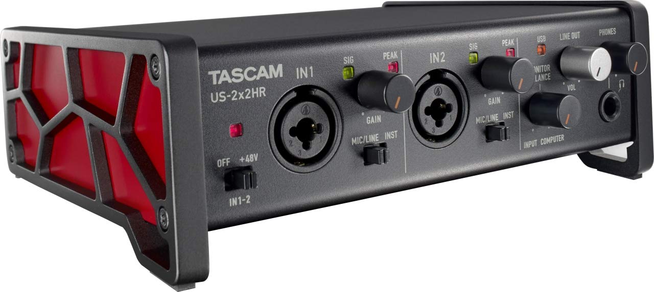 Tascam US-2x2HR 2 Mic 2IN/2OUT Interfaz de audio USB versátil de alta resolución
