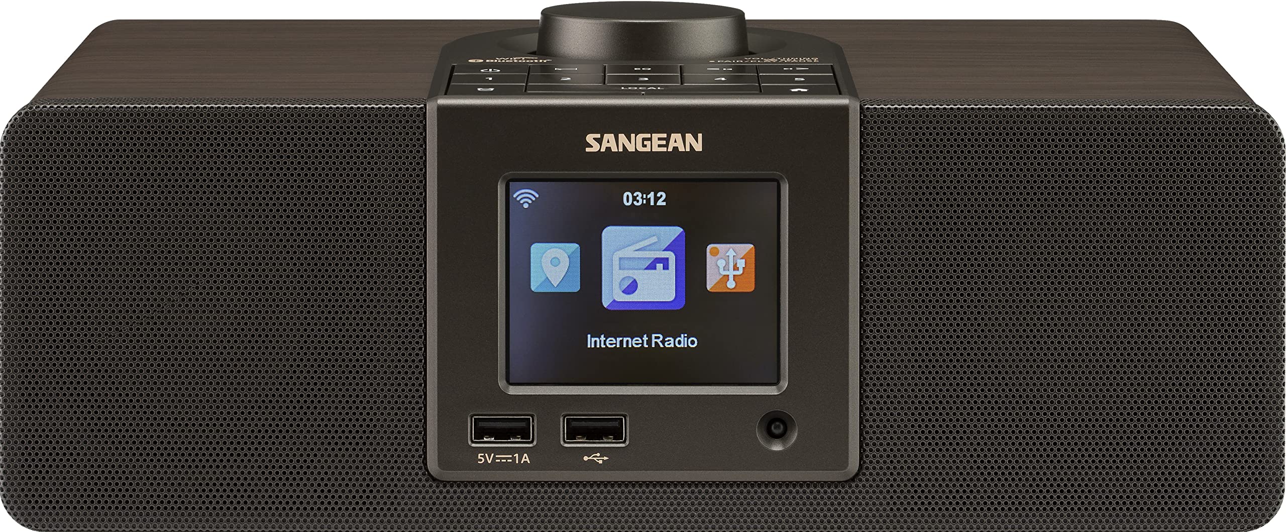 Sangean WFR-32 Gabinete de madera estéreo de 7 vatios Radio por Internet Wi-Fi Centro multimedia con Bluetooth