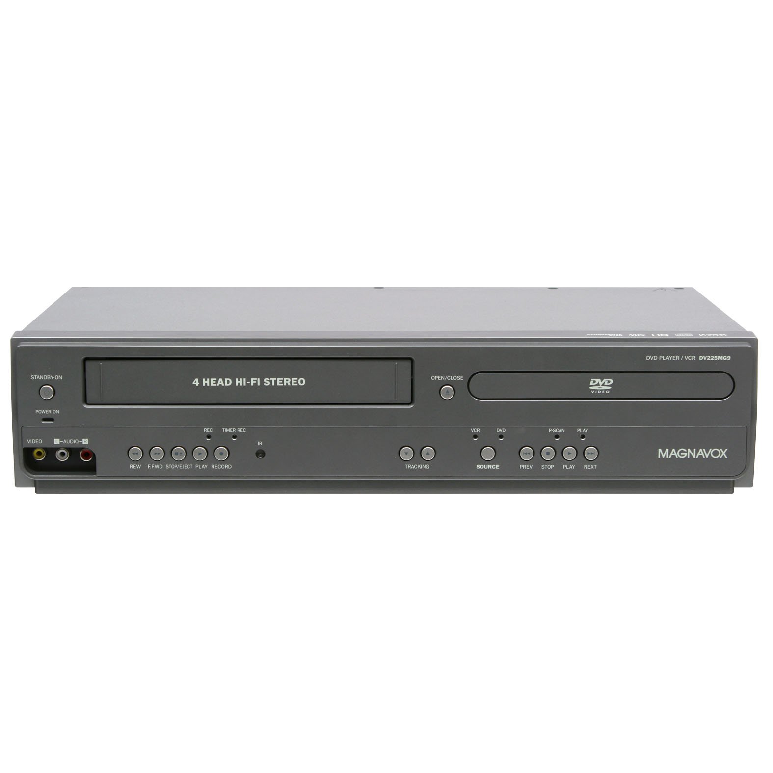Magnavox DV225MG9 Reproductor de DVD y VCR estéreo Hi-Fi de 4 cabezales con grabación de entrada de línea