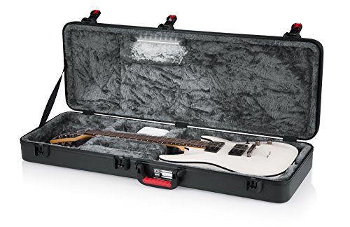 Gator Flight Case moldeado para guitarra eléctrica con iluminación LED interna y pestillo de bloqueo aprobado por TSA (GTSA-GTRELEC-LED)