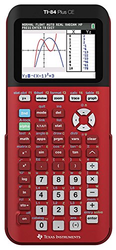 Texas Instruments Calculadora gráfica roja radical TI-84 Plus CE