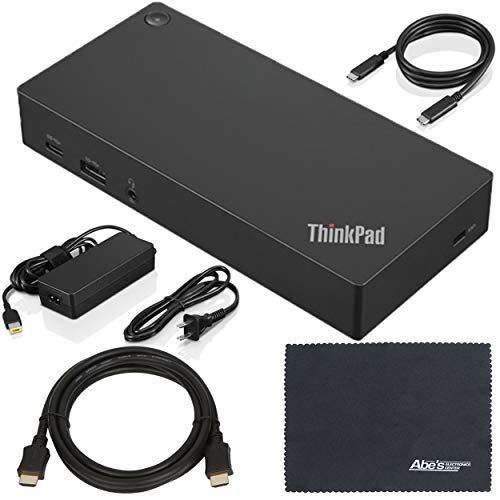 AOM Lenovo ThinkPad (40AS0090US) USB Type-C Dock Gen 2 + ZoomSpeed HDMI Cable (con Ethernet) + Paquete de inicio
