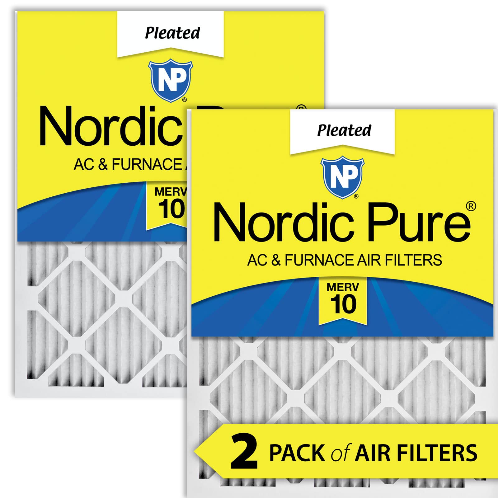 Nordic Pure Filtro de aire de horno de CA plisado MERV 16x20x1