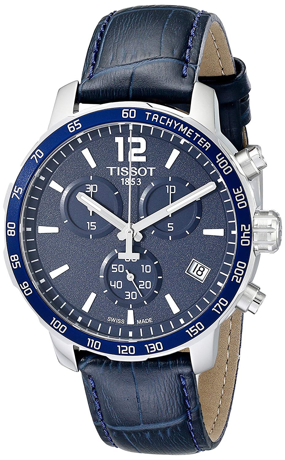 Tissot Reloj Quickster de acero inoxidable para hombre T0954171604700 con correa sintética azul