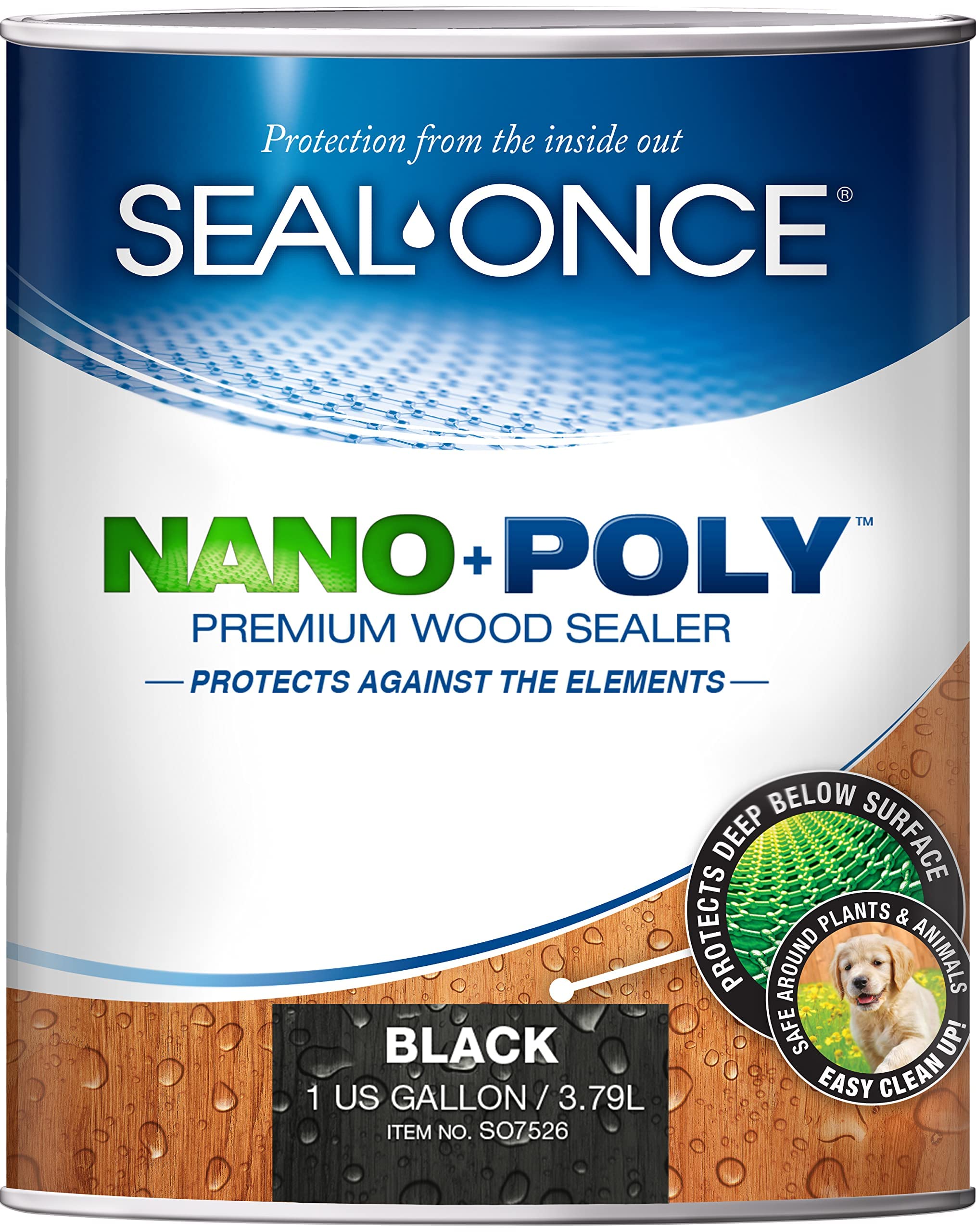 Seal-Once Sellador de madera penetrante Nano+Poly con poliuretano - Sellador impermeable de primera calidad