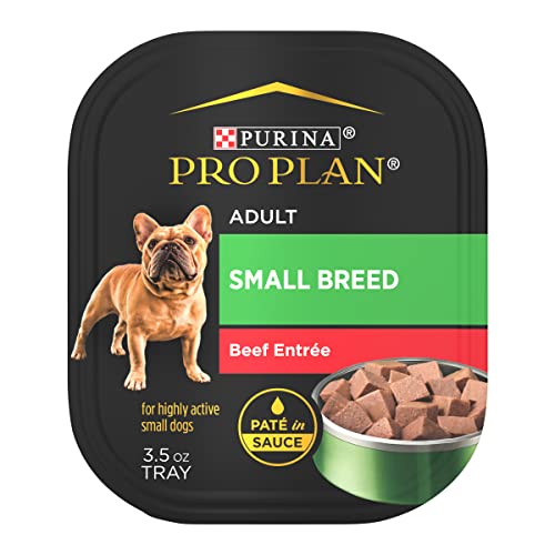 Purina Alimento húmedo para perros pequeños Paté de pollo o pavo en salsa Paquete variado de alimentos para perros con alto contenido de proteínas - (12) 3.5 oz. Bandejas