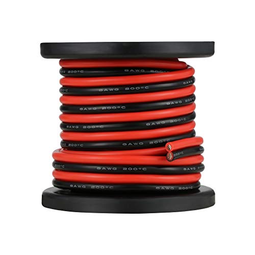 BNTECHGO Carrete de alambre de silicona paralelo de 2 conductores Alambre trenzado negro rojo