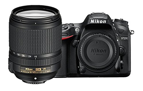 Nikon DSLR de formato DX D7200 con lente VR de 18-140 mm (negro)