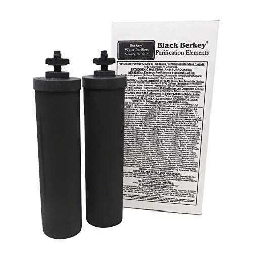 Berkey Authentic Black Purification Elements - Filtros de repuesto para purificador de agua  (paquete de 2)
