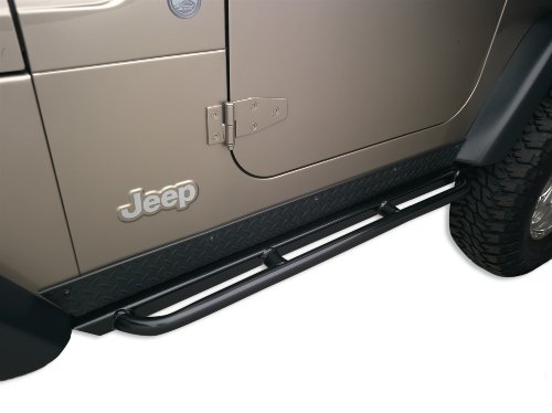 Body Armor TJ-4121 Negro - Protecciones laterales RockCrawler de acero para Jeep TJ (par)