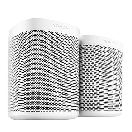 Sonos Juego de dos habitaciones con uno completamente nuevo - Altavoz inteligente con control de voz Alexa incorporado. Tamaño compacto con sonido increíble para cualquier habitación. (Blanco)