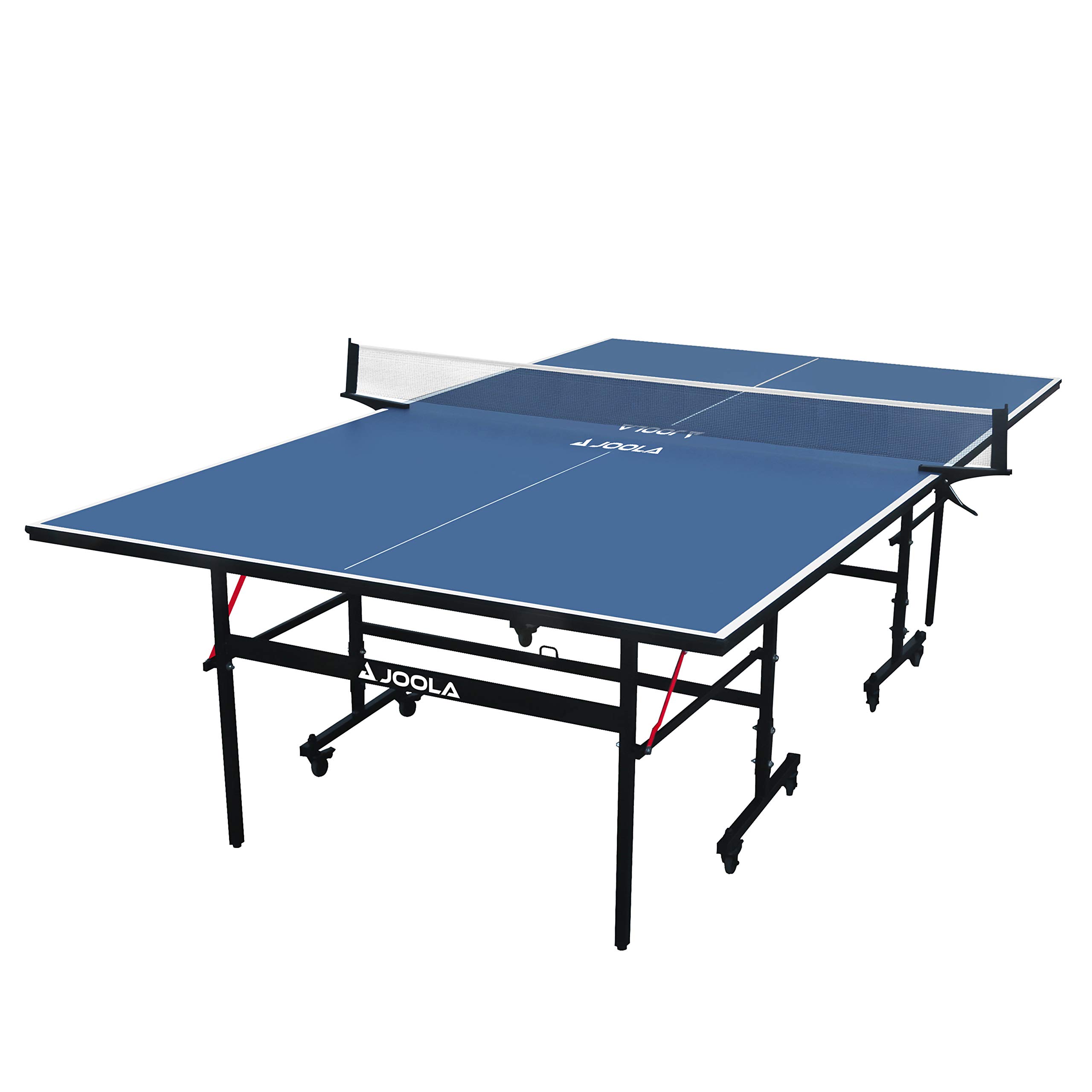  JOOLA Interior - Mesa de tenis de mesa profesional de MDF para interiores con red de ping pong de abrazadera rápida y juego de postes - Montaje fácil de 10 minutos - Mesa de ping pong con modo de...