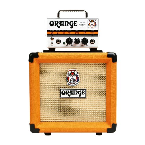 Orange Amps Micro Terror Preamplificador de tubo compacto de 20 vatios con gabinete de guitarra y paquete de cables (3 artículos)