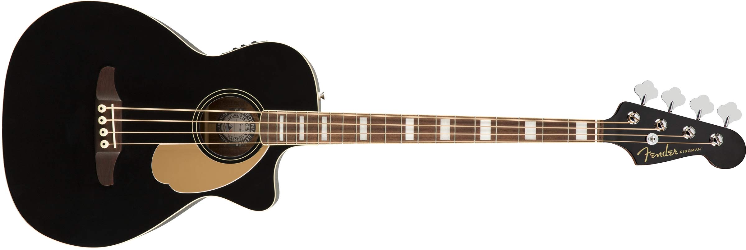 Fender Bajo acústico Kingman (V2) - Negro - con funda - Diapasón de nogal