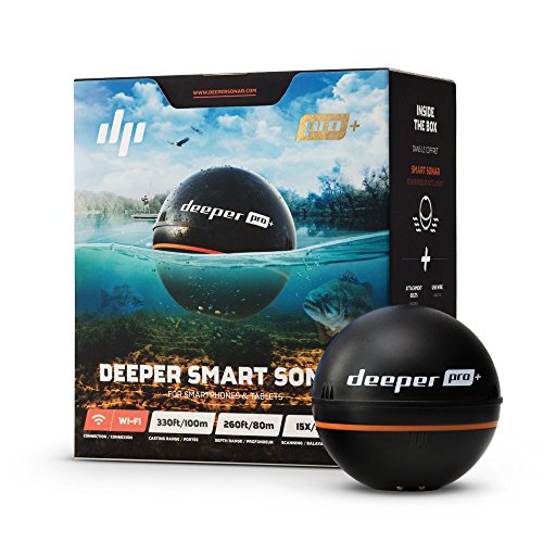 Deeper Smart Sonar PRO+ - Localizador de peces Wi-Fi inalámbrico portátil GPS para pesca en tierra y en hielo