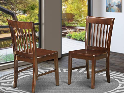 East West Furniture Sillas de comedor modernas NFC-MAH-W Norfolk - Juego de 2 sillas de comedor con asiento de madera y armazón de madera de caoba