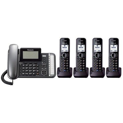 Panasonic KX-TG9582B + 2 KX-TGA950B Teléfono combinado con cable/inalámbrico Sistema DECT 6.0 de 2 líneas