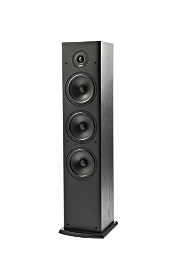 Polk Audio T50 Altavoz de torre de pie para cine en casa de 150 vatios (individual) - Sonido increíble | Dolby y DTS Surround
