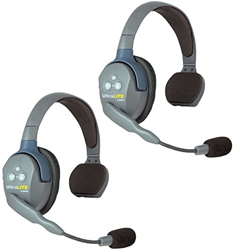 EARTEC Comunicación de auriculares inalámbricos dúplex completo UL2S UltraLITE para 2 usuarios - 2 auriculares de un solo oído
