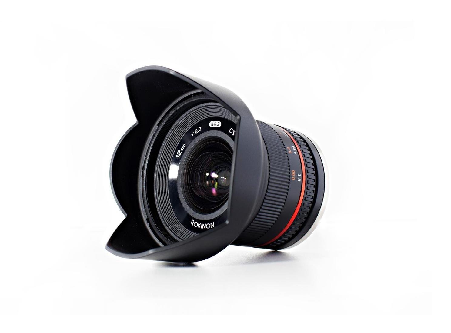 Rokinon Lente ultra gran angular de 12 mm F2.0 NCS CS Sony E-Mount (NEX) (negro) (RK12M-E)