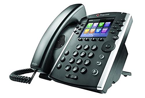  Poly (Plantronics + Polycom) Poly - VVX 411 Teléfono comercial VOIP de 12 líneas (Polycom) - Teléfono de escritorio con auricular - POE - Fuente de alimentación no incluida - Pantalla a color de...