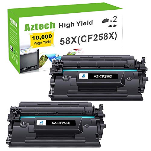 Aztech Cartucho de tóner compatible de repuesto para HP 58X CF258X 58A CF258A para HP Pro M404n M404dn M404dw MFP M428fdw M428dw M428fdn Tóner de impresora de alto rendimiento (paquete de 2 negros)