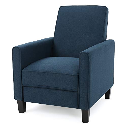Great Deal Furniture Sillón club reclinable de tela azul oscuro Jeffrey