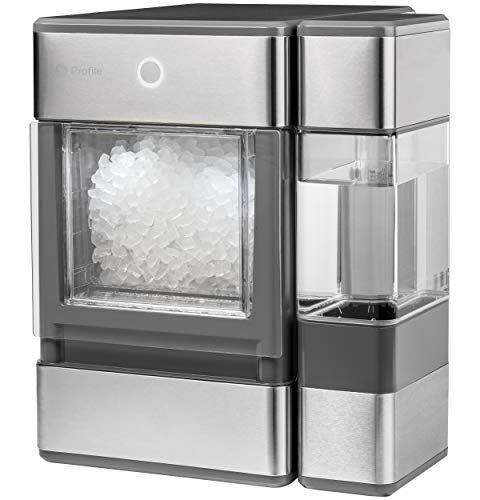  GE Perfil ópalo | Máquina para hacer hielo Nugt de encimera | Máquina de hielo portátil completa con conectividad Bluetooth | Esenciales de cocina para el hogar intelinte | Acabado de acero inoxidable...