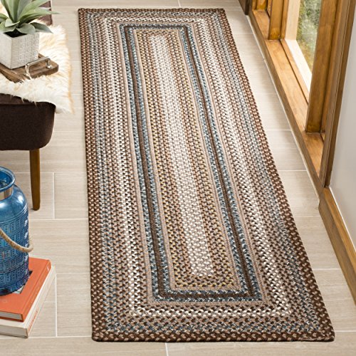 Safavieh Alfombra trenzada marrón / multi Tamaño de la alfombra: Ovalada 5 'x 8'