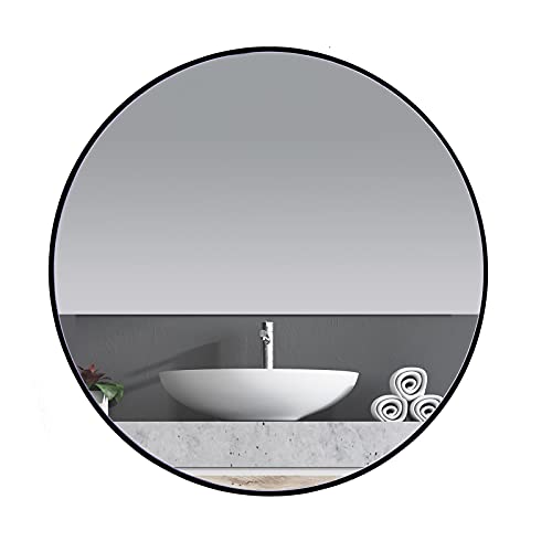 ANDY STAR Espejo de pared para baño con marco de metal de acero inoxidable