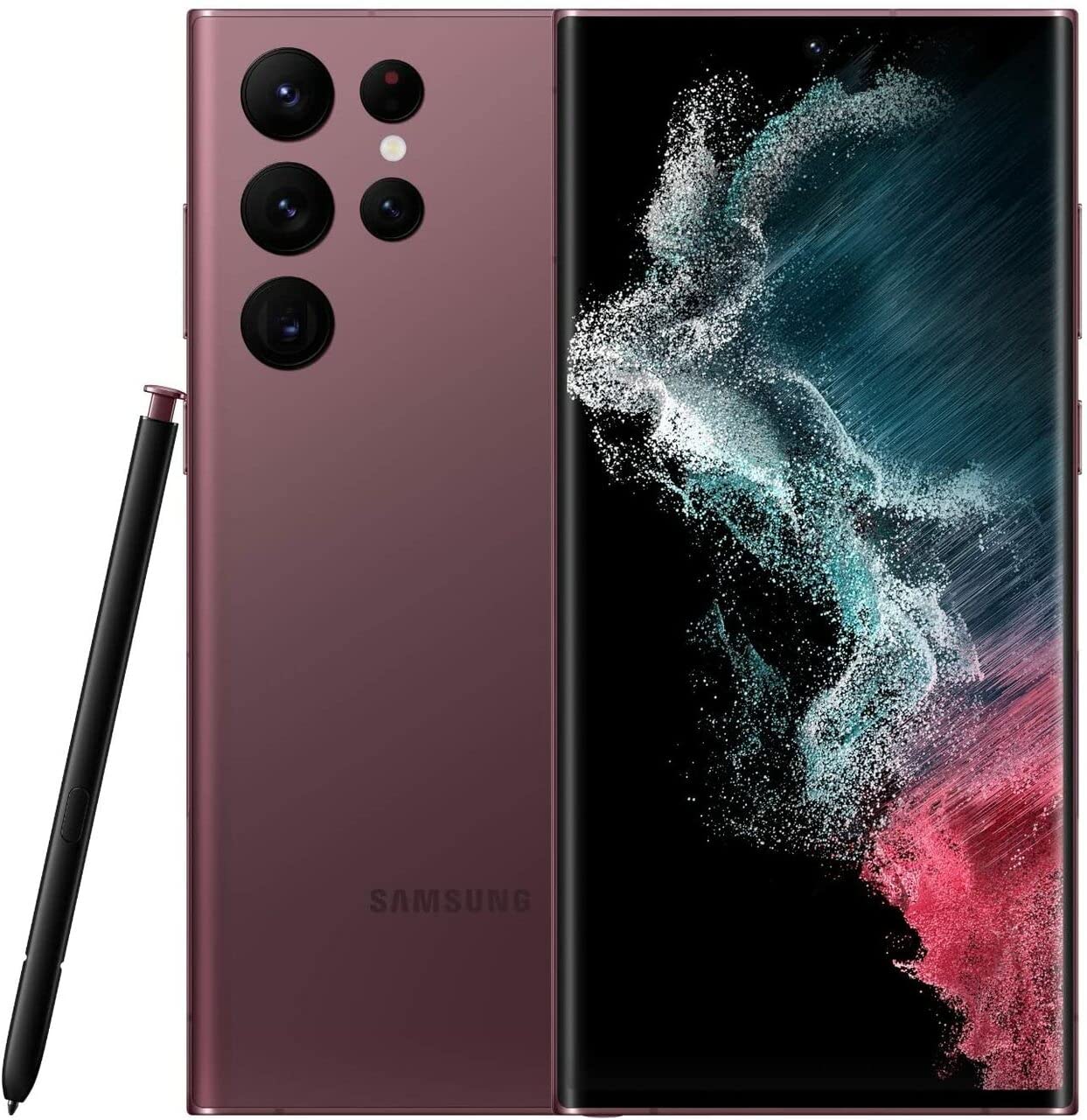 Samsung Galaxy S22 Ultra S9080 5G 512GB 12GB RAM Desbloqueado de fábrica (solo GSM | Sin CDMA - no compatible con Verizon/Sprint) Versión global - Borgoña
