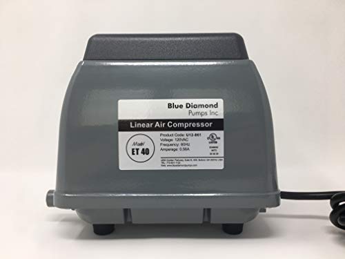 Blue Diamond Pumps Bomba de aire de diafragma lineal para estanque o séptica Blue Diamond ET 40