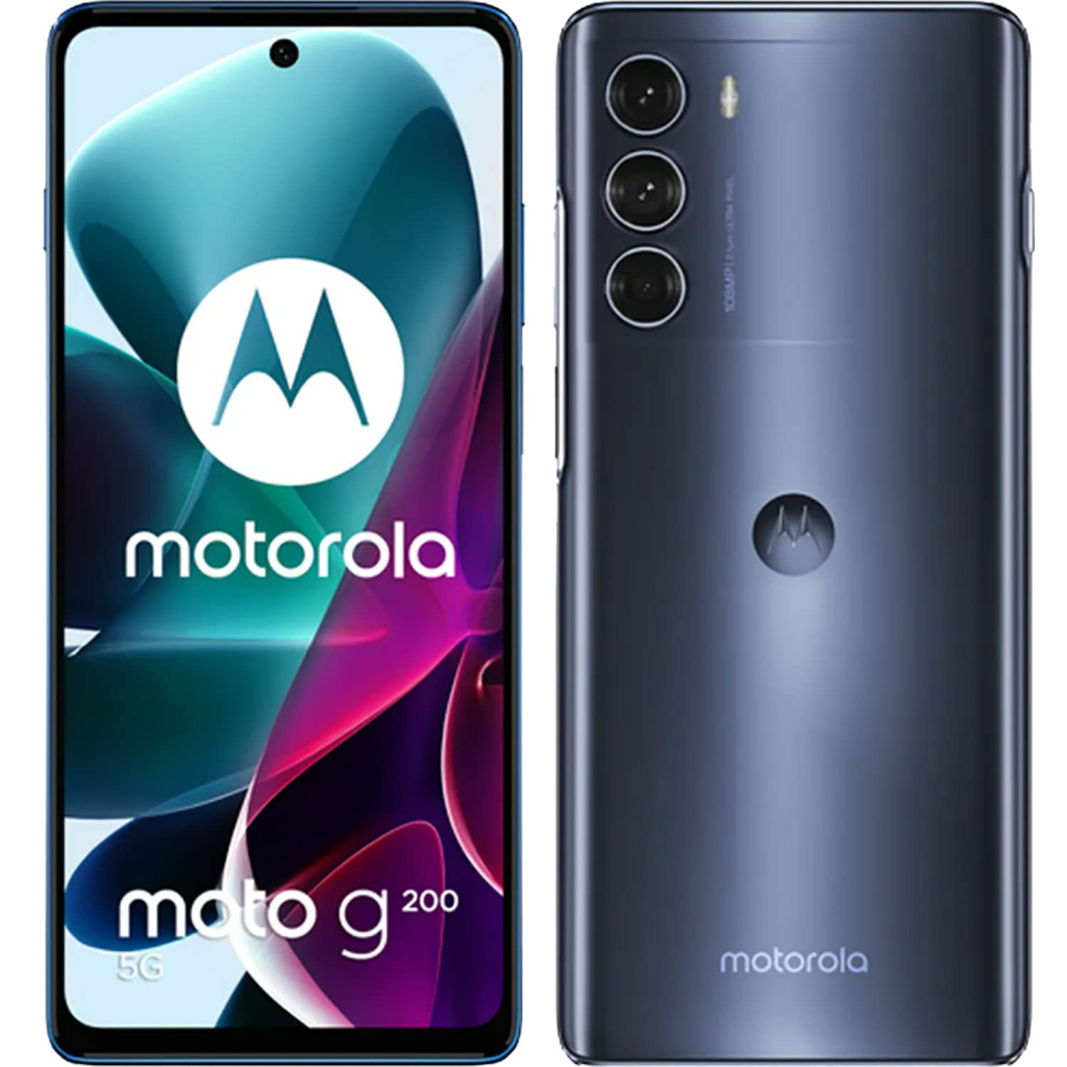 Motorola Moto G200 Dual-SIM 128GB ROM + 8GB RAM (Solo GSM | Sin CDMA) Teléfono inteligente 5G desbloqueado de fábrica (Azul estelar) - Versión internacional