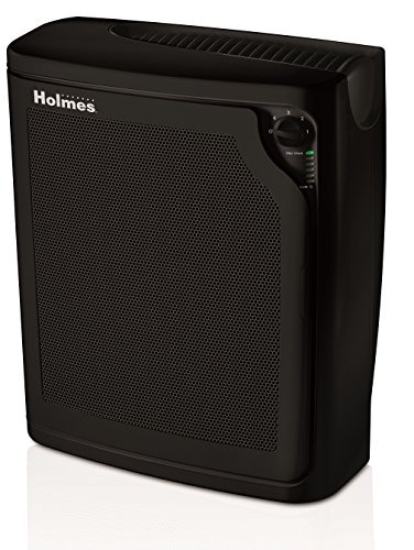 Holmes Purificador de aire de consola TRUE HEPA con filtro LifeMonitor Bar y funcionamiento silencioso | Limpiador de aire para habitaciones grandes - Negro (HAP8650B-NU-2)