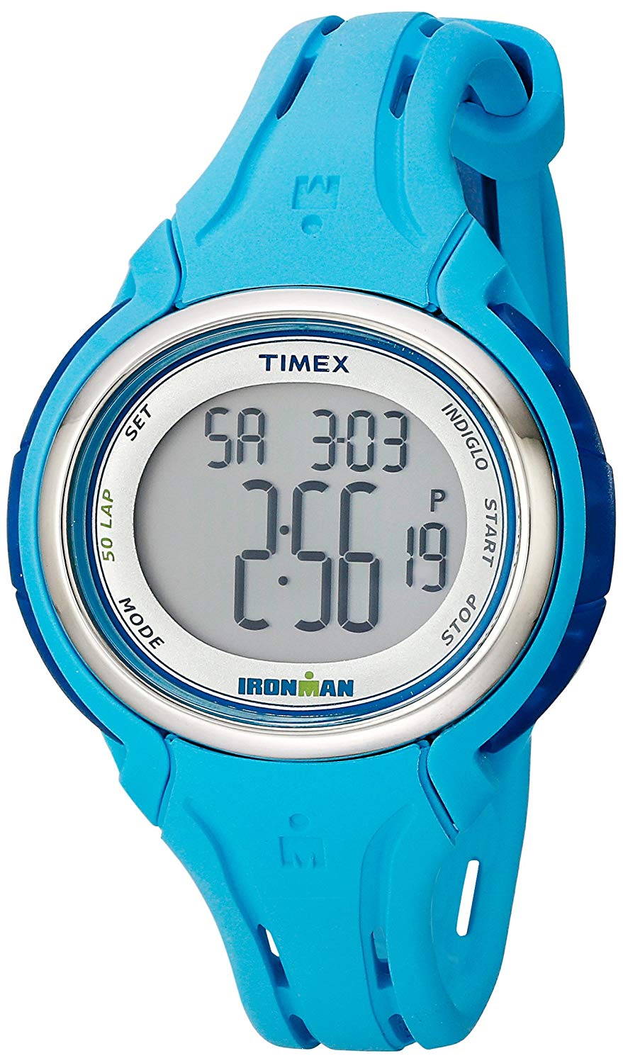 Timex Corporation Timex TW5K906009J Ironman Sleek 50 Pool Reloj con correa de silicona azul para mujer